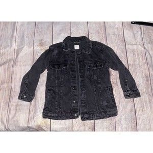 Zara Boys Four Pocket Denim Jacket Distressed Dark Wash Size 6